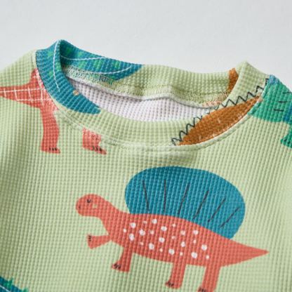 Set da 2 pezzi Baby Grey Green Dino Waffle - image 5