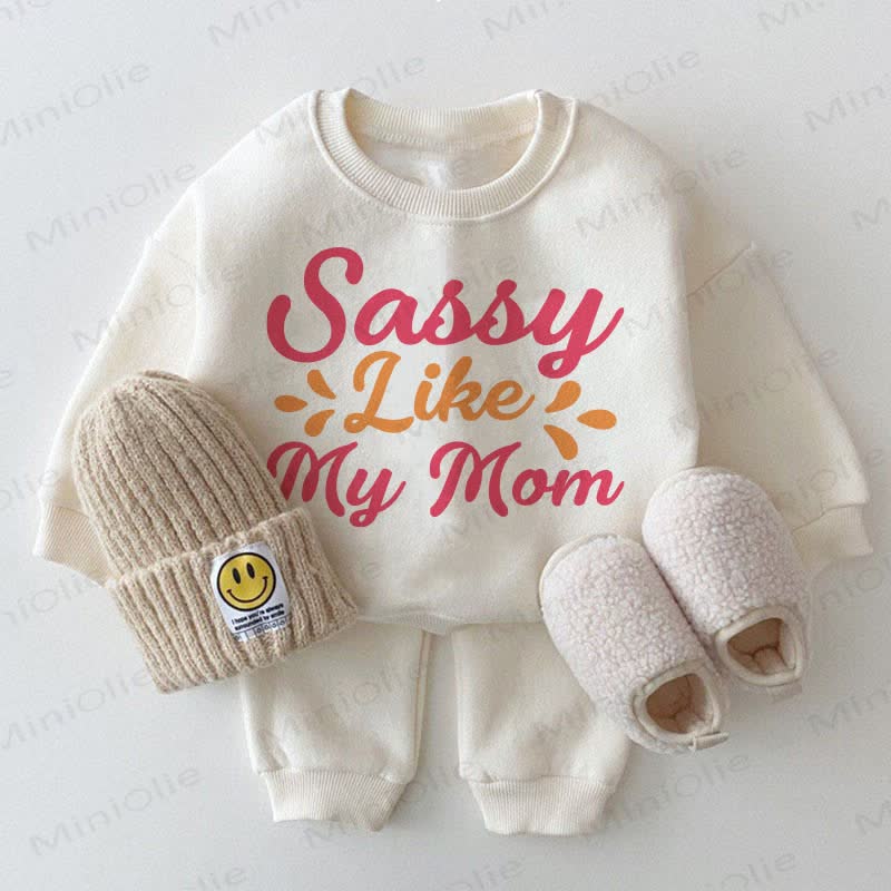 SASSY LIKE MY MOM Felpa bianca per neonati, set da 2 pezzi - Bianco - 2-3T - image 1