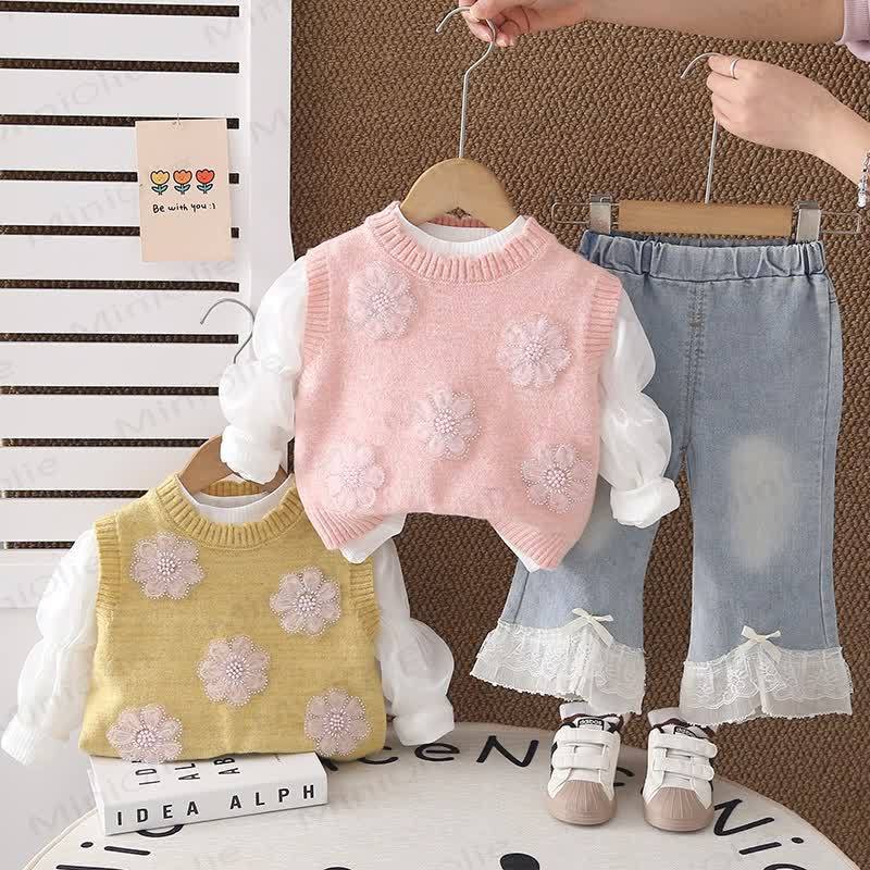 Set floreale da 3 pezzi per bambina e bambina - image 1