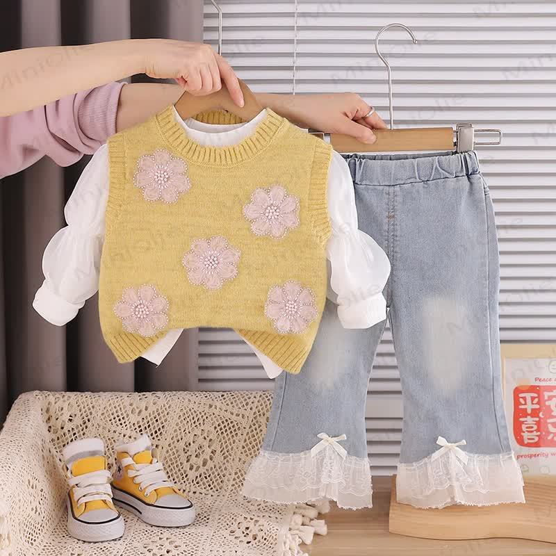 Set floreale da 3 pezzi per bambina e bambina - image 7