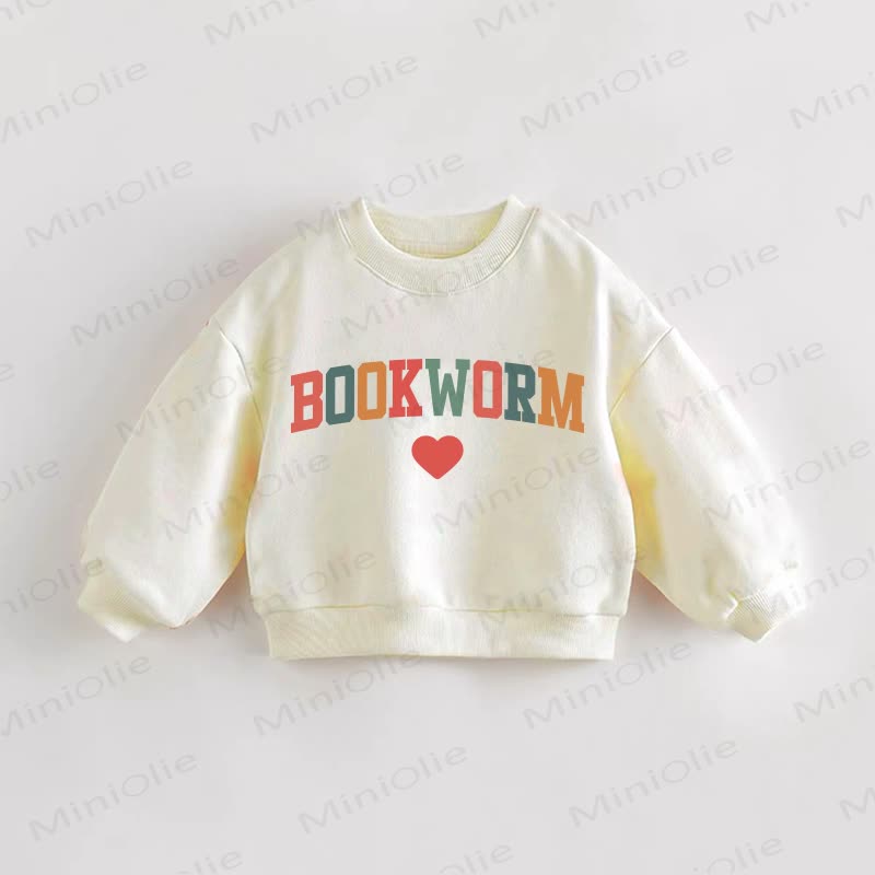 Felpa con scritta "Bookworm Baby Toddler Love Cream" - Crema - 3-5T - image 1