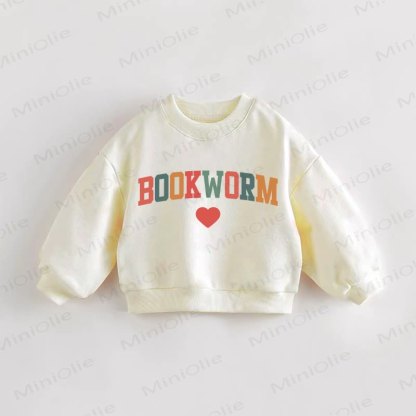 Felpa con scritta "Bookworm Baby Toddler Love Cream" - Crema - 3-5T - image 1