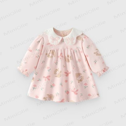 Vestito con fiori e animali per bambina - Coniglietto rosa - 8 anni - image 1