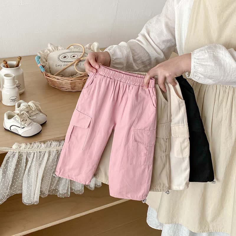 Pantaloni larghi da lavoro per neonati e bambini piccoli, tinta unita - image 1