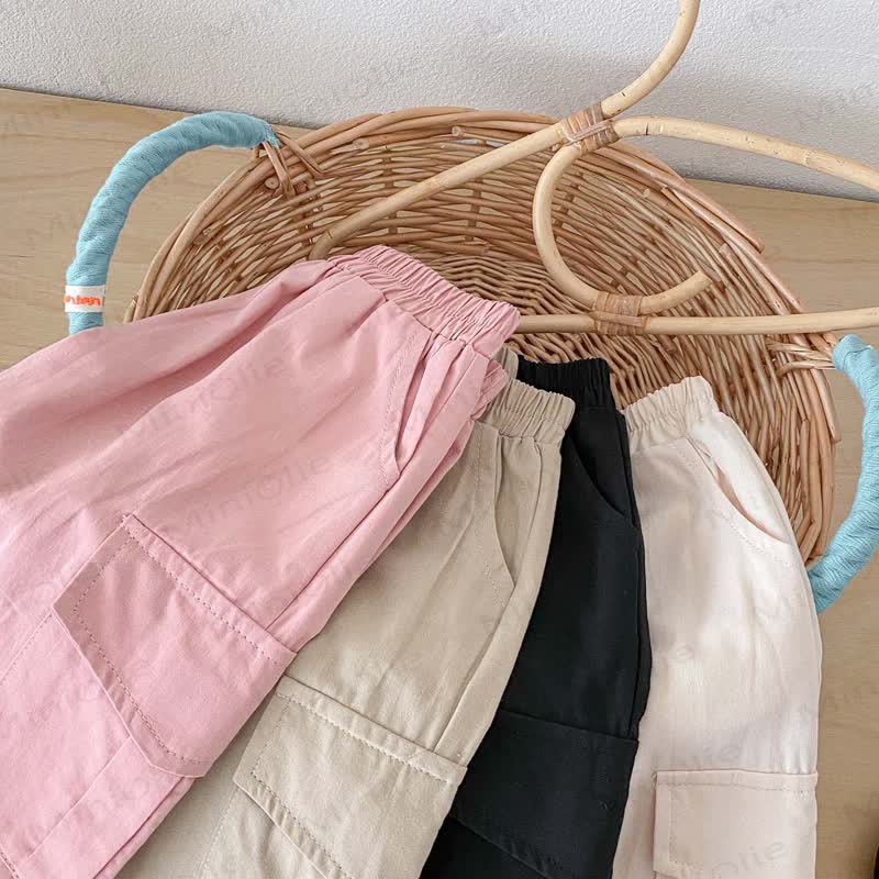 Pantaloni larghi da lavoro per neonati e bambini piccoli, tinta unita - image 3