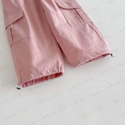 Pantaloni larghi da lavoro per neonati e bambini piccoli, tinta unita - image 13