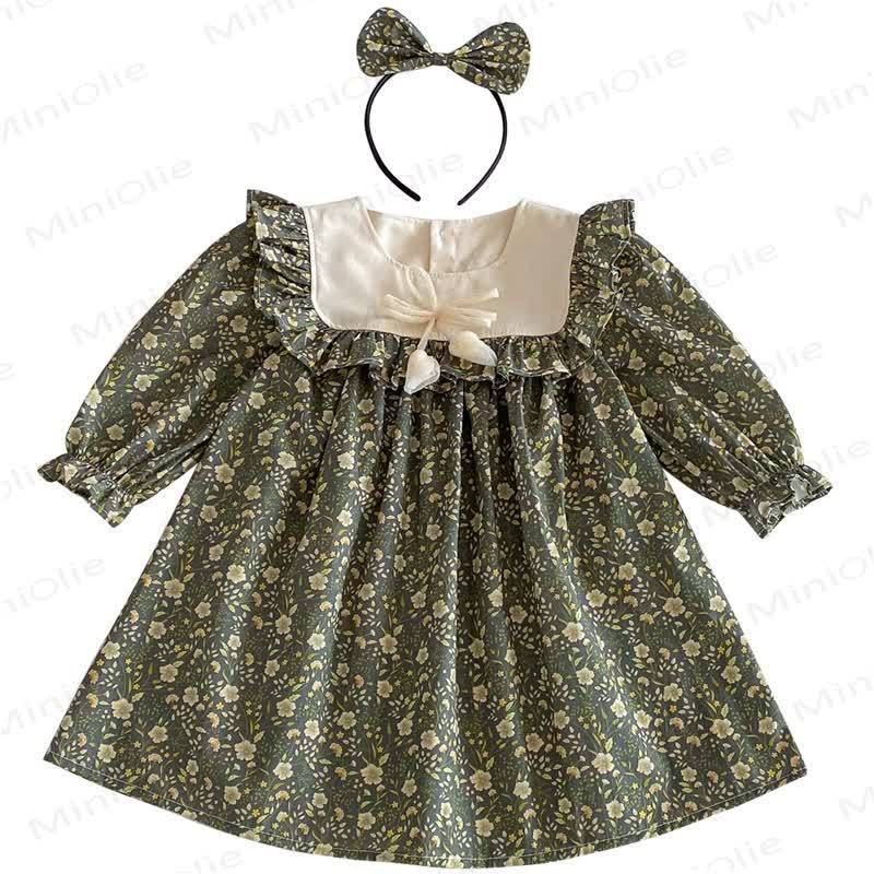 Vestito con fiocco floreale per bambina - image 5