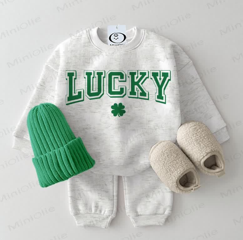 Felpa per neonati LUCKY, set da 2 pezzi grigio chiaro - Grigio chiaro - 2-3T - image 1