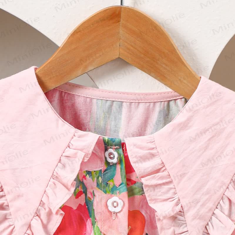 Vestito con fiori a bavero per bambina - image 6