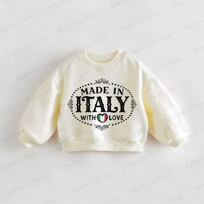 Felpa per neonati e bambini MADE IN ITALY WITH LOVE - Crema - 3-5T - image 1