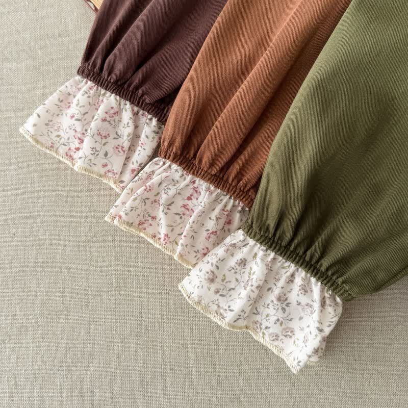 Vestito in pizzo floreale con revers per bambina - image 8