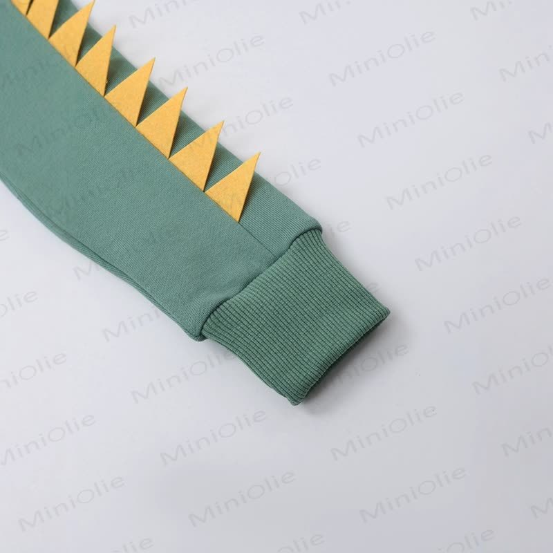 Felpa con cappuccio verde con cerniera e dinosauro per bambini piccoli - image 3