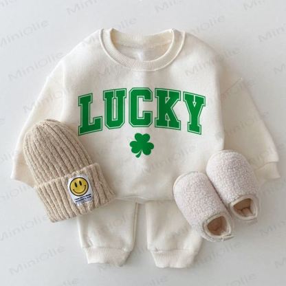 Felpa LUCKY Baby Clover bianca, set da 2 pezzi - Bianco - 2-3T - image 1