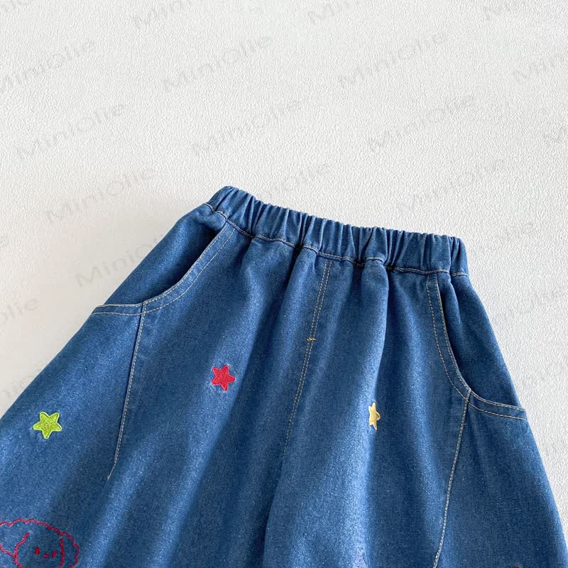 Pantaloni jeans ricamati per bambini piccoli con cane - image 5