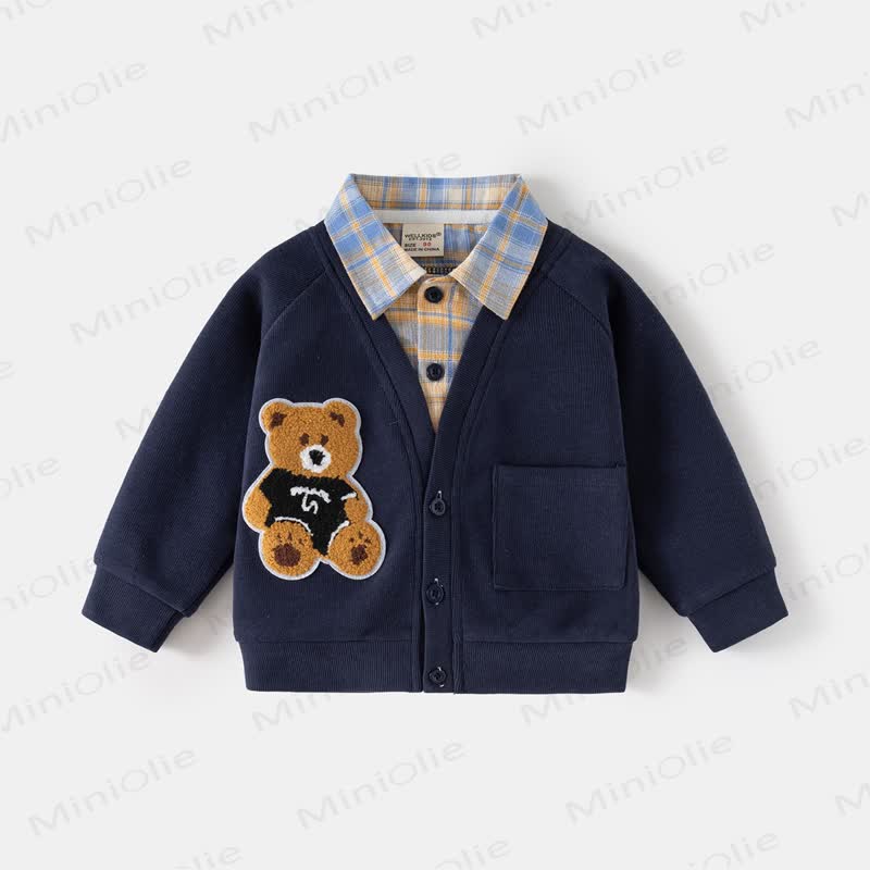 Felpa con finto orso da 2 pezzi per bambino - Blu scuro - 8 anni - image 2