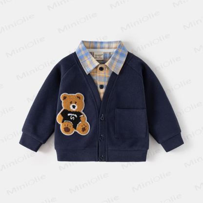 Felpa con finto orso da 2 pezzi per bambino - Blu scuro - 8 anni - image 2