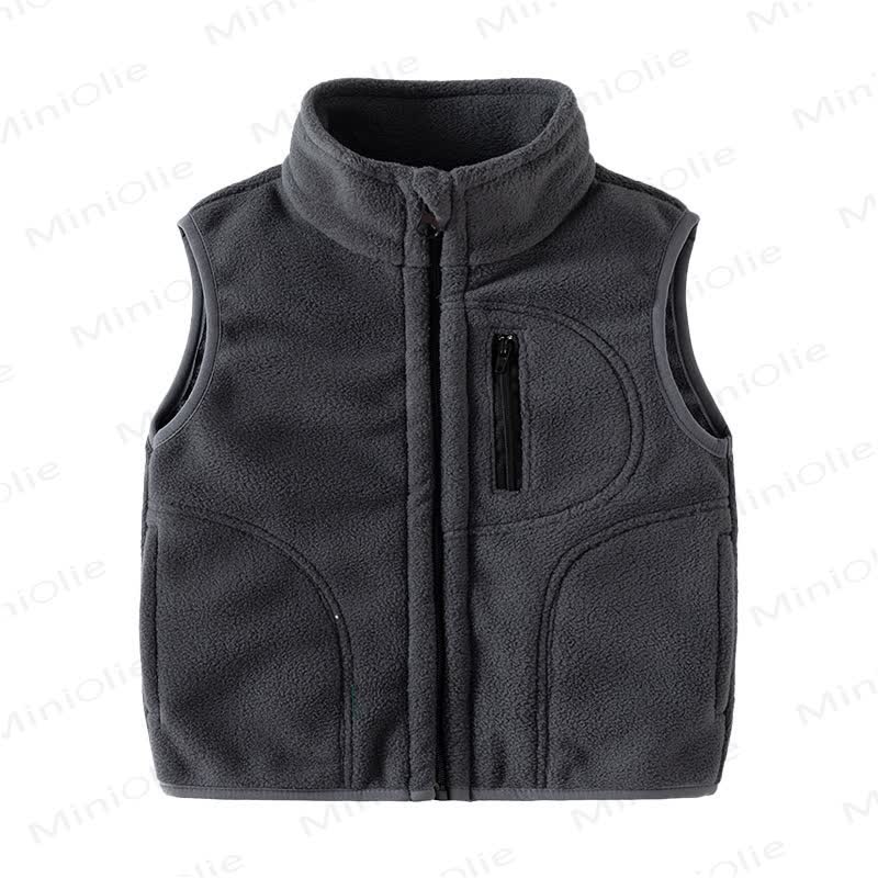 Gilet in pile tinta unita per bambini - image 11