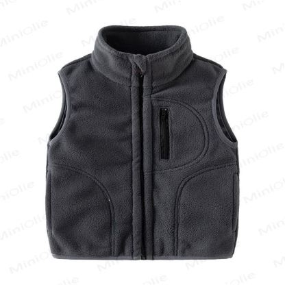 Gilet in pile tinta unita per bambini - image 11