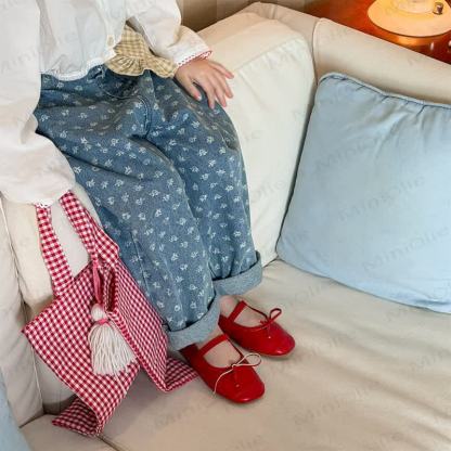 Pantaloni in denim a fiori per neonati e bambini - Blu - 8 anni - image 1