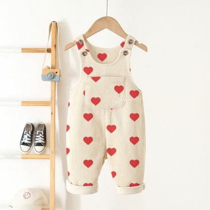 Salopette beige in velluto a coste per neonati e bambini piccoli - Beige - 3-5T - image 1