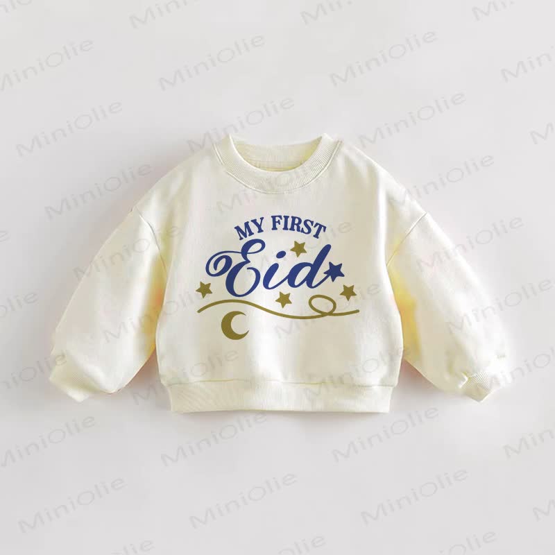 Felpa color crema per neonati e bambini "MY FIRST EID" - Crema - 3-5T - image 1