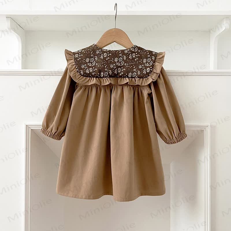 Vestito con risvolto floreale per bambina - image 2