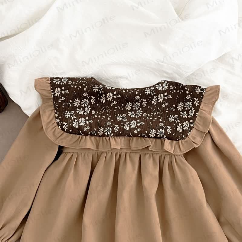 Vestito con risvolto floreale per bambina - image 8