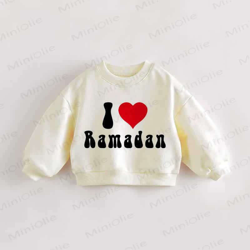 Felpa per neonati e bambini piccoli I LOVE RAMADAN - Crema - 3-5T - image 1