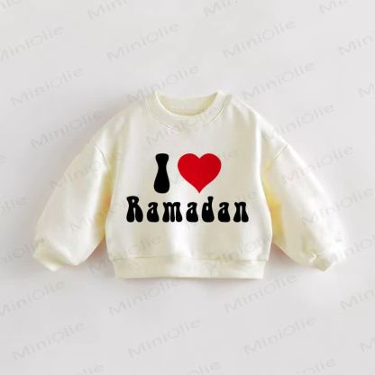 Felpa per neonati e bambini piccoli I LOVE RAMADAN - Crema - 3-5T - image 1