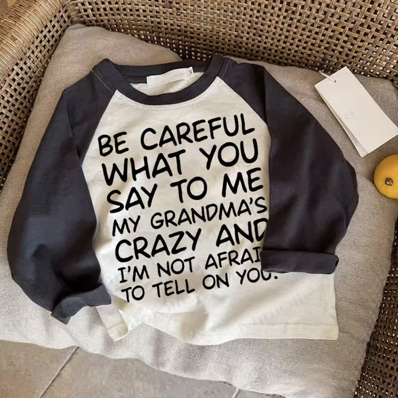 Fai attenzione a quello che mi dici Maglietta raglan grigio scuro per neonati - Grigio scuro - 2-3T - image 1