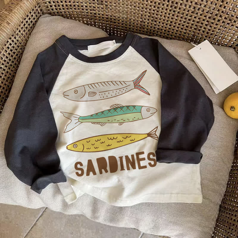 T-shirt raglan grigio scuro per neonati SARDINES - Grigio scuro - 2-3T - image 1