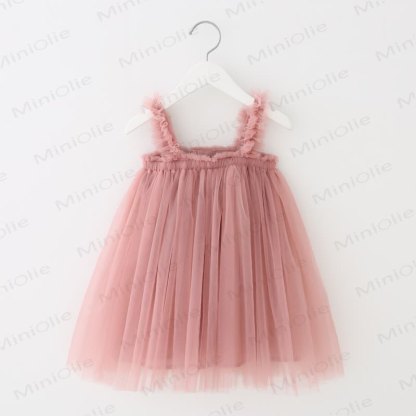 Vestito in rete tinta unita per bambina - Rosa - 8 anni - image 4