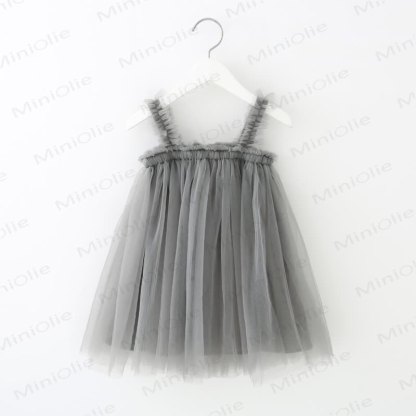 Vestito in rete tinta unita per bambina - Grigio - 8 anni - image 6