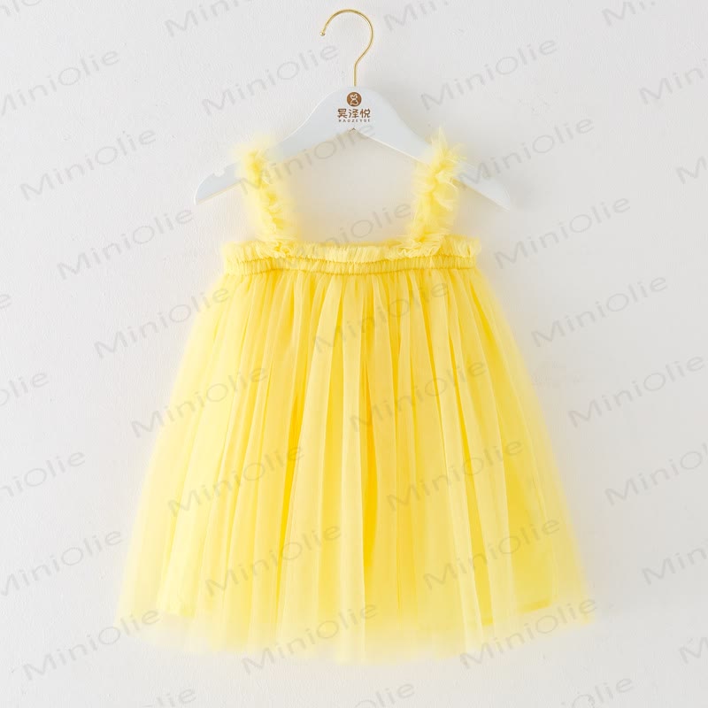 Vestito in rete tinta unita per bambina - Giallo chiaro - 8 anni - image 11