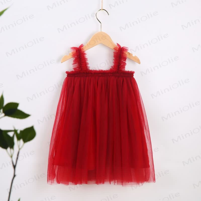 Vestito in rete tinta unita per bambina - Vino rosso - 8 anni - image 12