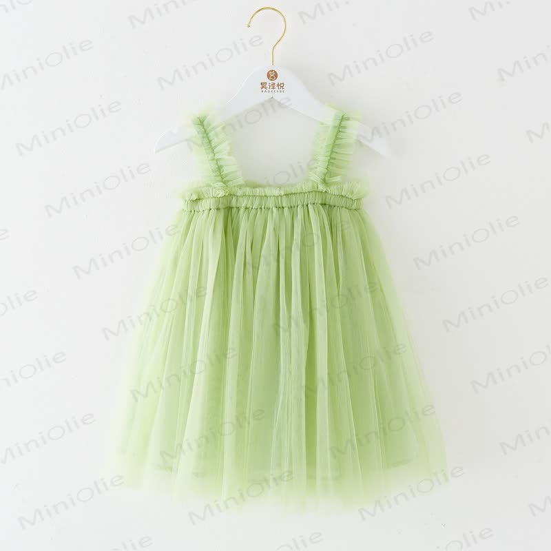 Vestito in rete tinta unita per bambina - Avocado verde - 8 anni - image 15
