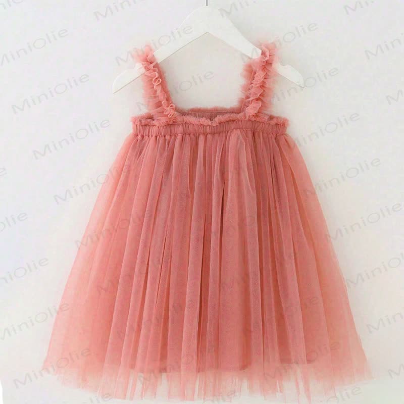 Vestito in rete tinta unita per bambina - Rosa pesca - 8 anni - image 21