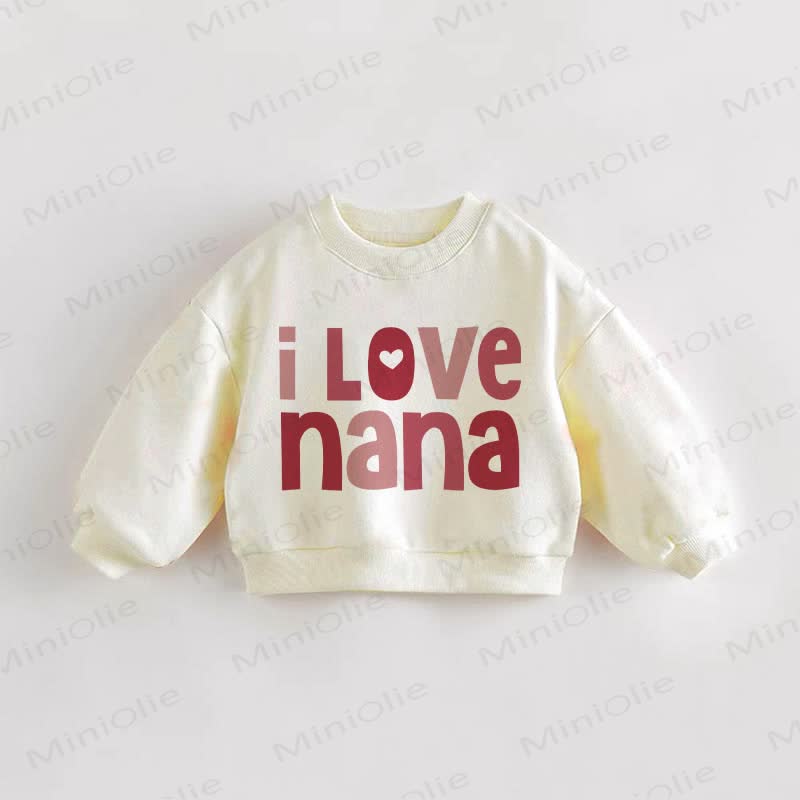 Felpa per neonati e bambini I LOVE NANA - Crema - 3-5T - image 1