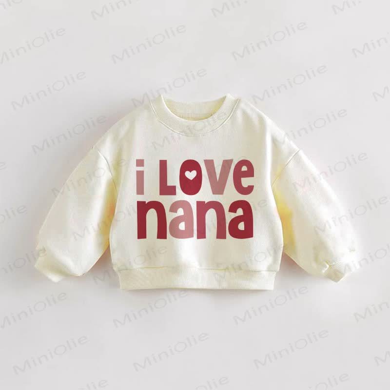 Felpa per neonati e bambini I LOVE NANA - Crema - 3-5T - image 1
