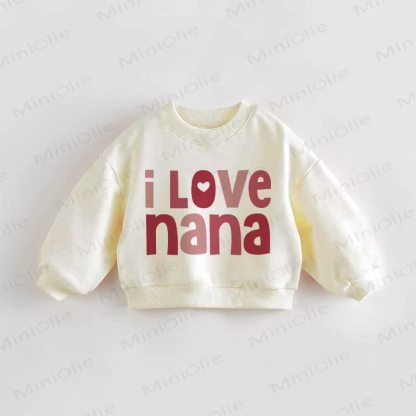 Felpa per neonati e bambini I LOVE NANA - Crema - 3-5T - image 1