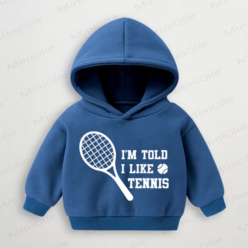 MI HANNO DETTO CHE MI PIACE IL TENNIS Felpa con cappuccio blu per neonati e bambini - Blu - 3-5T - image 1