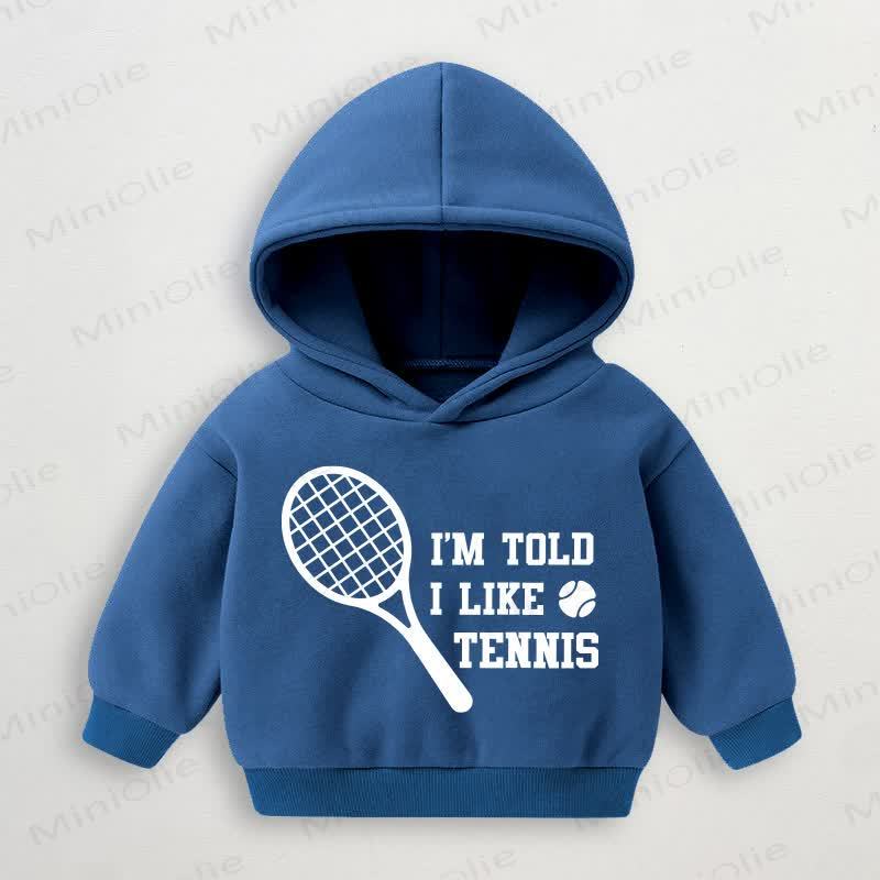 MI HANNO DETTO CHE MI PIACE IL TENNIS Felpa con cappuccio blu per neonati e bambini - Blu - 3-5T - image 1