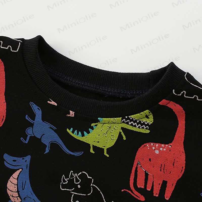 Felpa girocollo con dinosauro per bambini piccoli - image 2