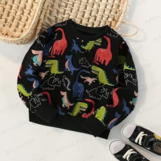 Felpa girocollo con dinosauro per bambini piccoli - image 6