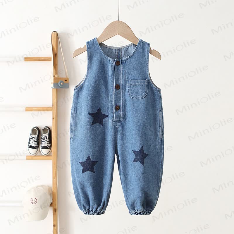 Salopette di jeans blu per neonati e bambini - Blu - 5-7T - image 1