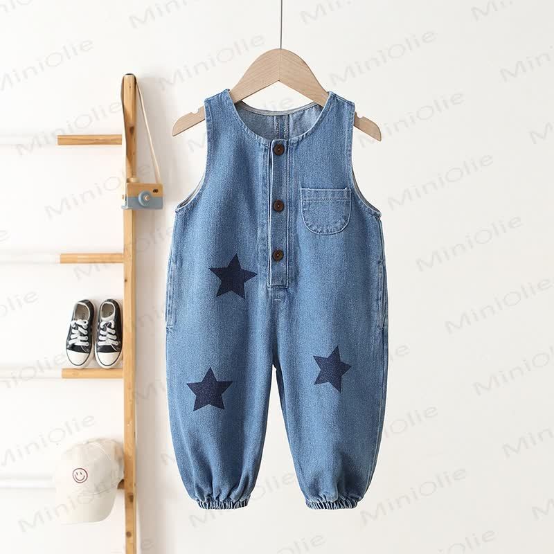 Salopette di jeans blu per neonati e bambini - Blu - 5-7T - image 1