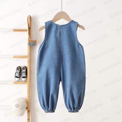 Salopette di jeans blu per neonati e bambini - image 2