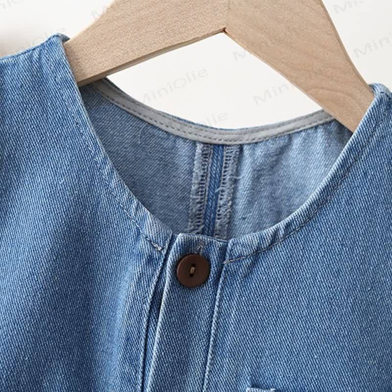 Salopette di jeans blu per neonati e bambini - image 3