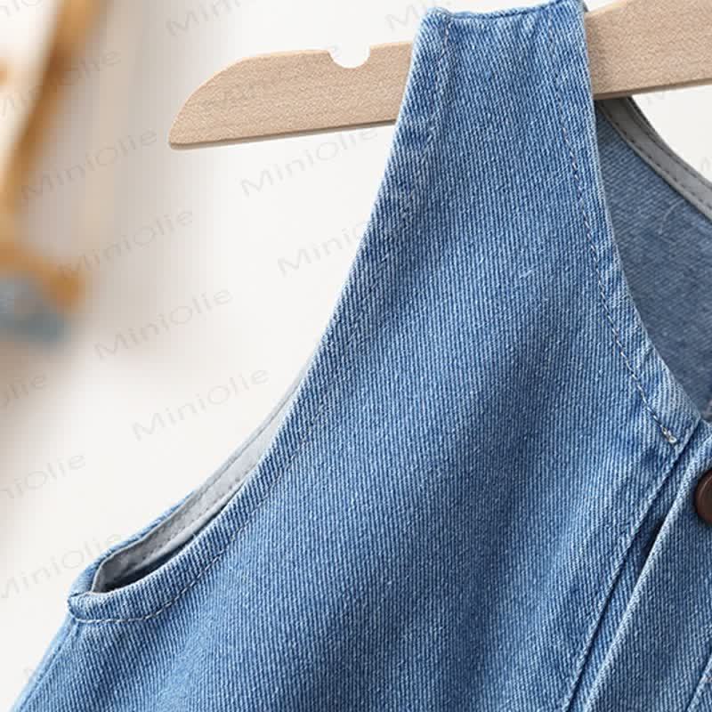 Salopette di jeans blu per neonati e bambini - image 5