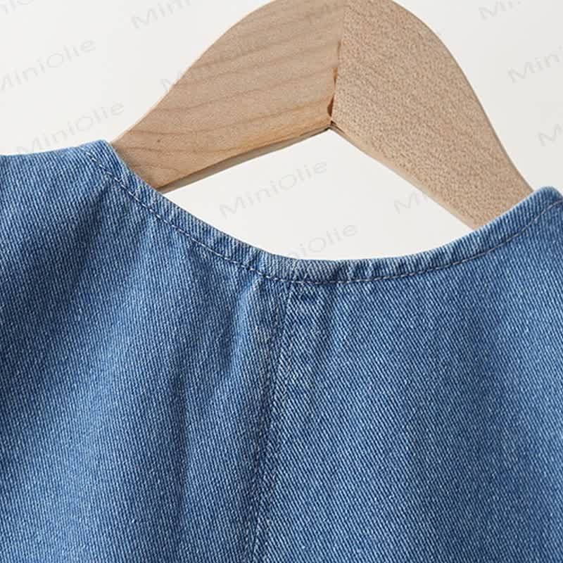 Salopette di jeans blu per neonati e bambini - image 8